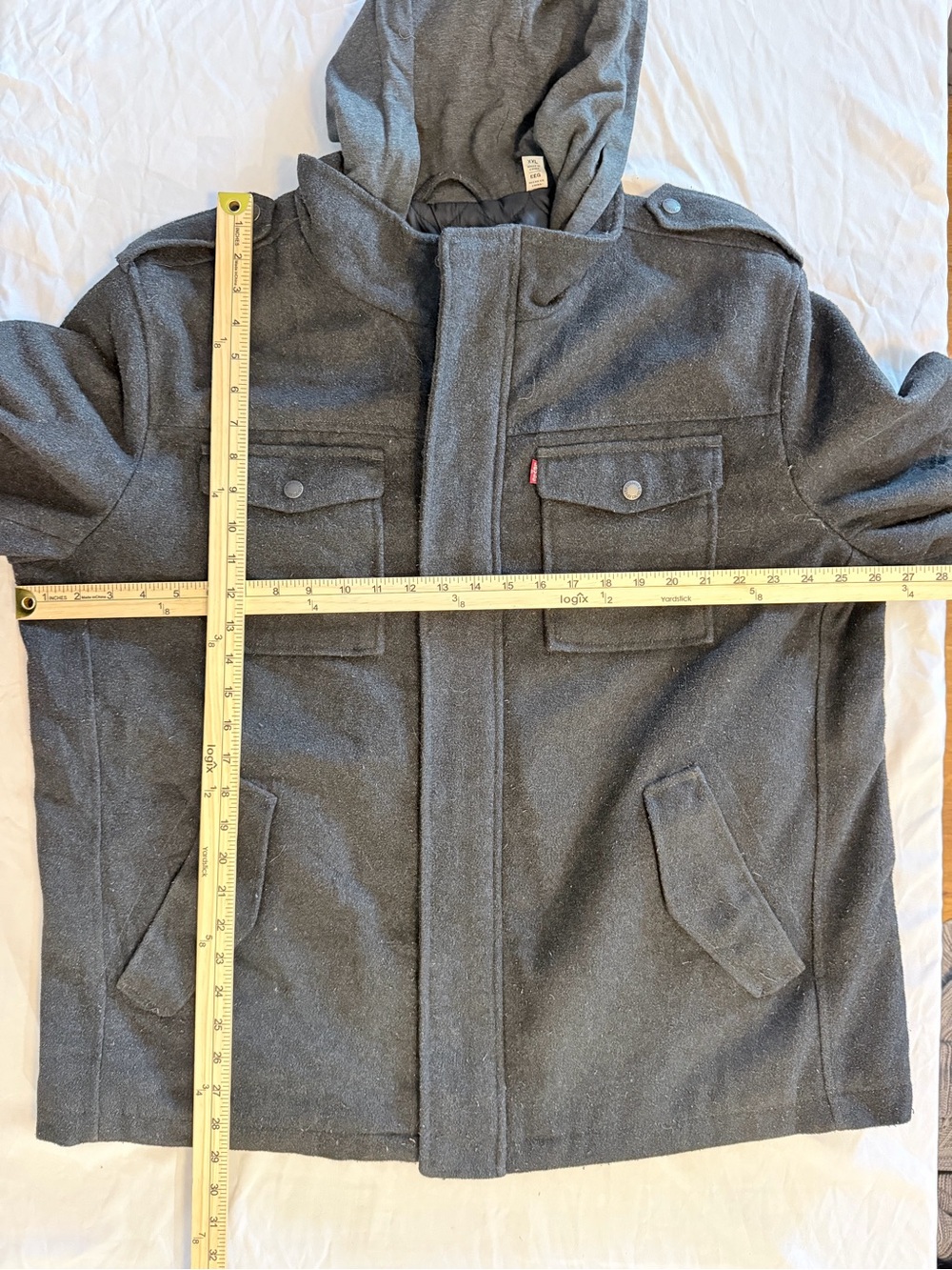 Levi's Men's Hooded Coat in Charcoal Gray